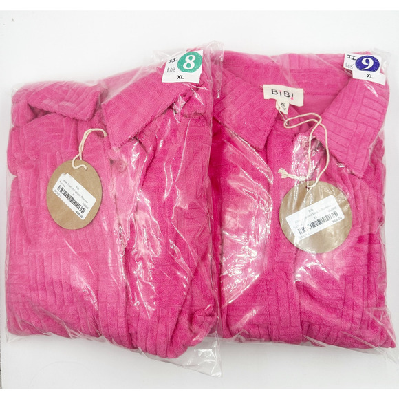 Bibi Beach Towel Textured Terry Shorts Romper Beach Fuchsia Pink IB1388-0 XL NEW - Picture 10 of 10